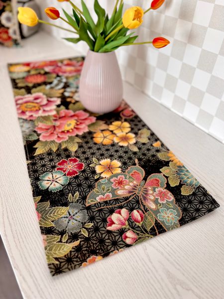 Tapestry table runner JAPAN003, 37х100, Rectangular, Everyday, Golden lurex, 75% polyester, 22% cotton, 3% acrylic