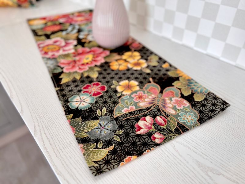 Tapestry table runner JAPAN003, 37х100, Rectangular, Everyday, Golden lurex, 75% polyester, 22% cotton, 3% acrylic