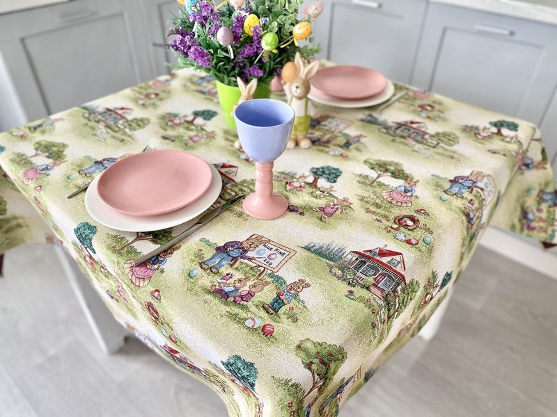 Tapestry tablecloth EDEN1184, 137x260, Rectangular, Easter, Without lurex, 75% polyester, 22% cotton, 3% acrylic