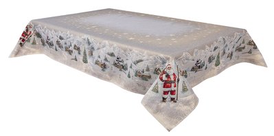 Tapestry tablecloth RUNNER974 "Star light", 137х137, Square, New Year's, Golden lurex, 75% polyester, 22% cotton, 3% acrylic