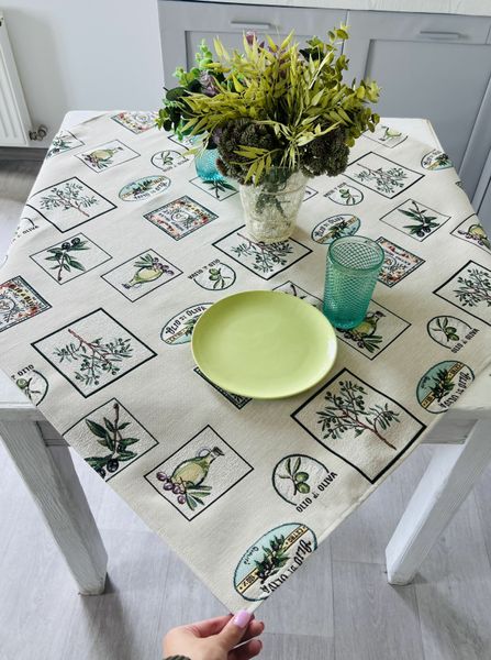 Tapestry tablecloth EDEN057, 97х100, Square, Everyday, Without lurex, 75% polyester, 22% cotton, 3% acrylic