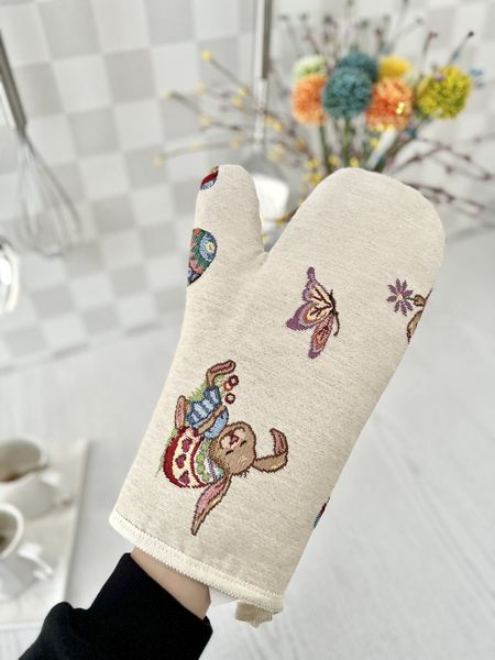 Tapestry oven mitten RK0067, 17x30, Easter, Without lurex, 75% polyester, 22% cotton, 3% acrylic