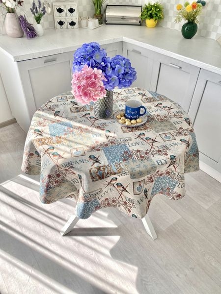 Tapestry tablecloth EDEN468, Ø160, Round, Everyday, Without lurex, 75% polyester, 22% cotton, 3% acrylic