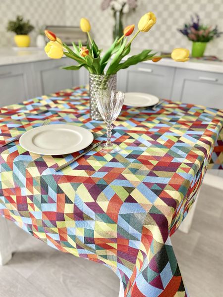 Tapestry tablecloth GEO223, 137х180, Rectangular, Everyday, Without lurex, 75% polyester, 22% cotton, 3% acrylic