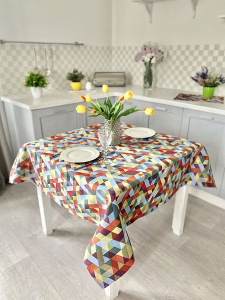 Tapestry tablecloth GEO223, 97х100, Square, Everyday, Without lurex, 75% polyester, 22% cotton, 3% acrylic