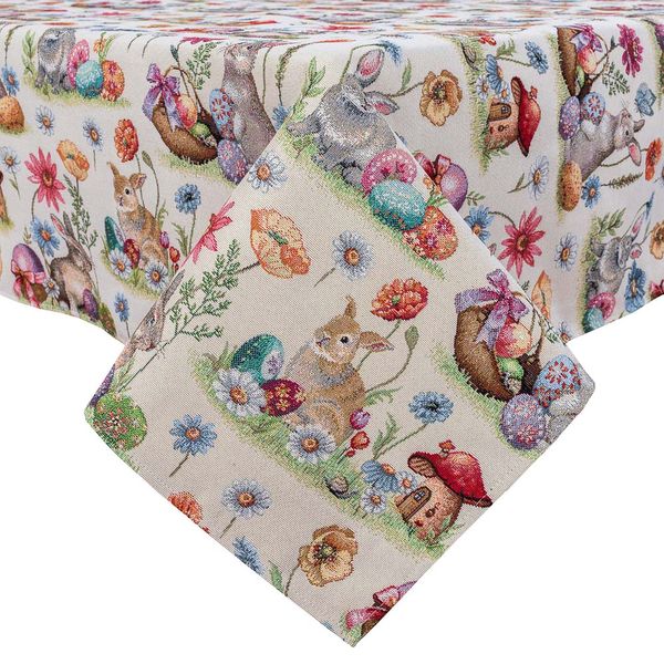 Tapestry tablecloth EDEN1017, 137х300, Rectangular, Easter, Without lurex, 75% polyester, 22% cotton, 3% acrylic
