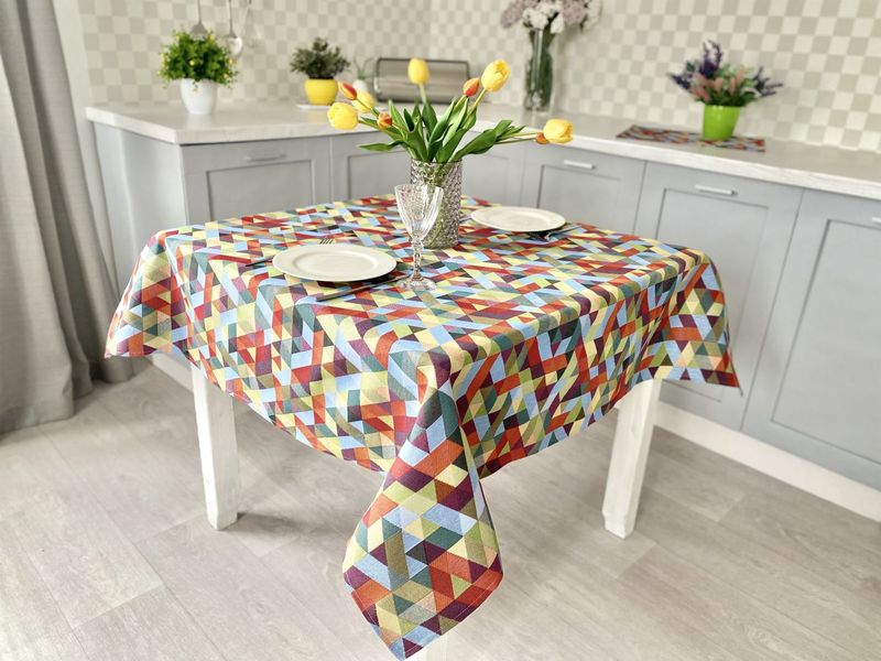 Tapestry tablecloth GEO223, 137х280, Rectangular, Everyday, Without lurex, 75% polyester, 22% cotton, 3% acrylic