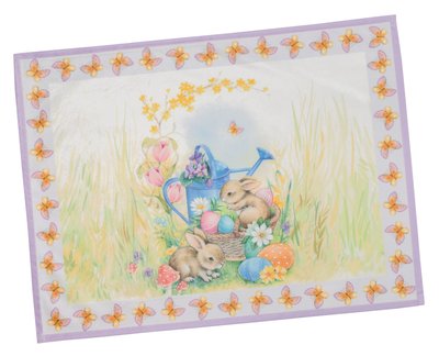 Velvet placemat with printed pattern SROP01-40, 40x52, Rectangular, Easter, 100% polyester