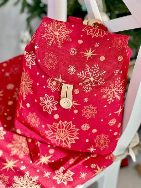 Tapestry backpack for kids ADHARA, 25х37х6, 37, 25, 6, New Year's, Golden lurex, 60% polyester, 40% cotton, Tapestry