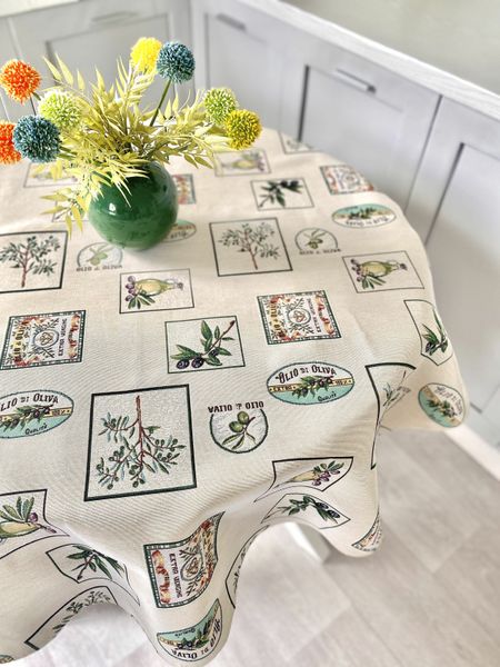 Tapestry tablecloth EDEN057, Ø200, Round, Everyday, Without lurex, 75% polyester, 22% cotton, 3% acrylic