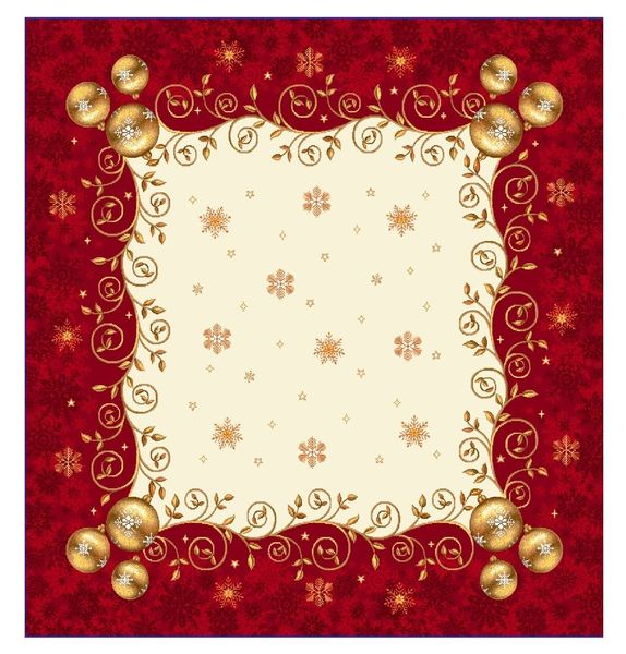 Tapestry tablecloth RUNNER670 "New Year’s Miracle", 97х100, Square, New Year's, Without lurex, 75% polyester, 22% cotton, 3% acrylic