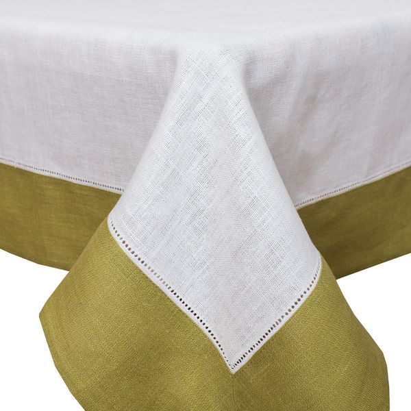 Linen tablecloth with lace SKL13, 140x220, Rectangular, Monochrome, Embroidery, 100% linen