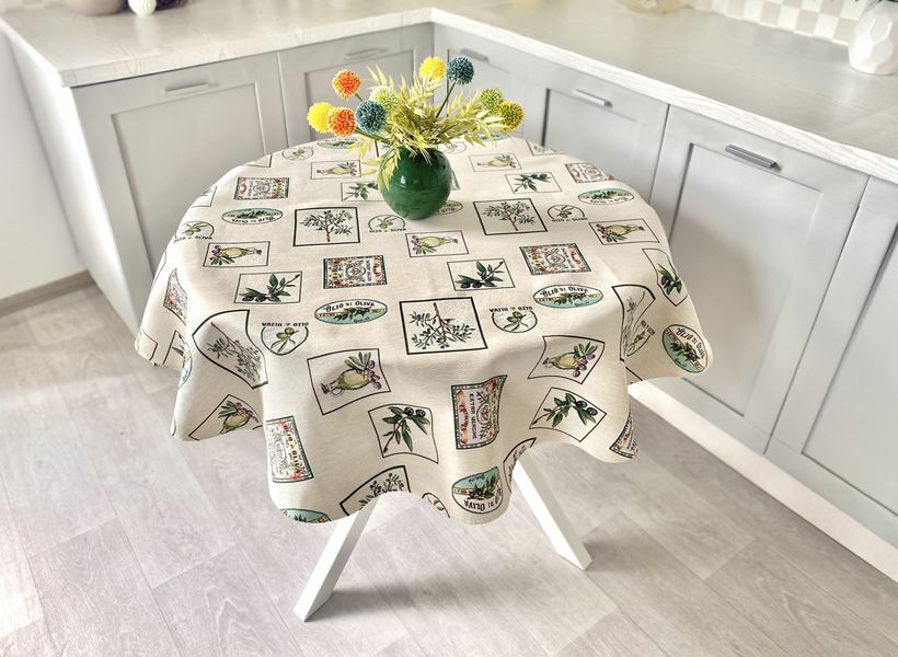 Tapestry tablecloth EDEN057, Ø200, Round, Everyday, Without lurex, 75% polyester, 22% cotton, 3% acrylic