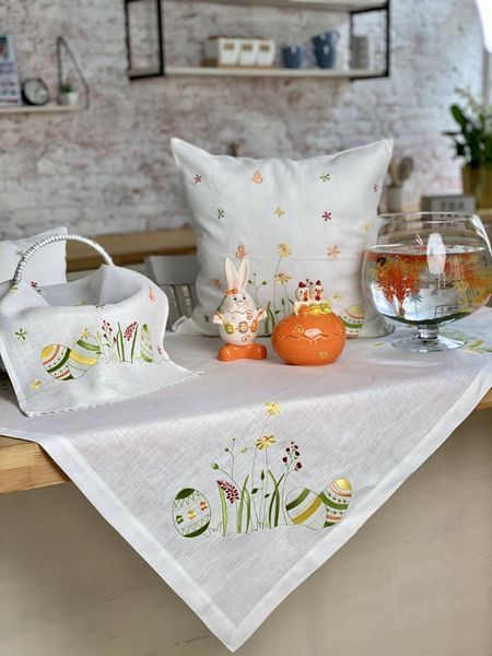 Embroidered Easter tablecloth SKVV03, 100x100, Square, Easter, Embroidery, 100% linen