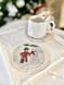 Tapestry placemat with lace ROUND1004M-10D Winter adventure, &Oslash;10, 10, 10, Round, New Year's, Silver lurex, 75% polyester, 22% cotton, 3% acrylic, Tapestry