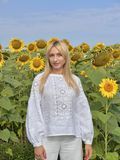 Women's embroidered shirt white SVZH2, M, 100% linen, Women