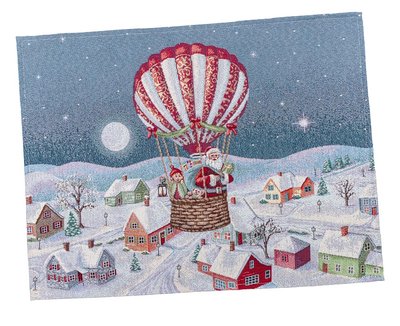 Tapestry placemat RUNNER1213 "Holiday Flight", 37x49, Rectangular, New Year's, Silver lurex, 70% polyester, 23% cotton, 3% acrylic, 4% metal fibre