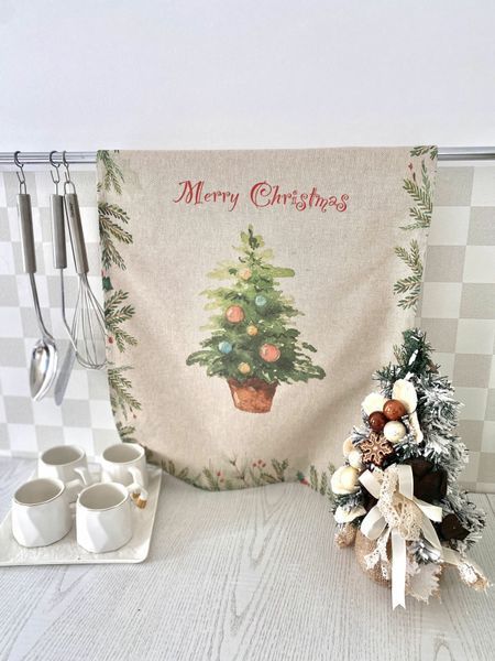 Set of 2 kitchen towels "Tree and Toy" SET TOWELS-23, 45x65, Rectangular, New Year's, Print, 100% cotton, 2 pcs.