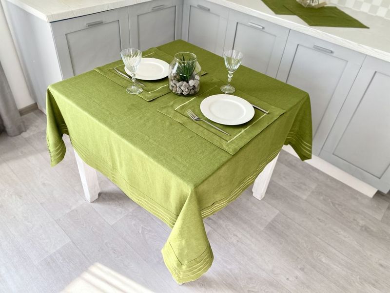 Linen tablecloth SKLB50, 140x140, Rectangular, Monochrome, Embroidery, 100% linen