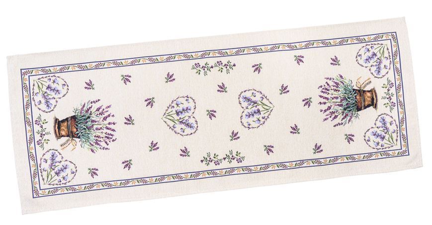 Tapestry table runner LILAC, 100, 37, Rectangular, Flower, Without lurex, 75% polyester, 22% cotton, 3% acrylic, Tapestry