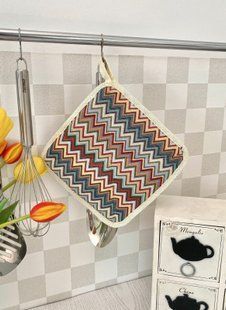 Tapestry kitchen potholder GEO040-PK20, 20x20, Square, Everyday, Without lurex, 75% polyester, 22% cotton, 3% acrylic, Tapestry