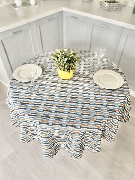 Tapestry tablecloth ZOOM007, Ø140, Round, Everyday, Without lurex, 75% polyester, 22% cotton, 3% acrylic