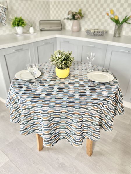 Tapestry tablecloth ZOOM007, Ø140, Round, Everyday, Without lurex, 75% polyester, 22% cotton, 3% acrylic