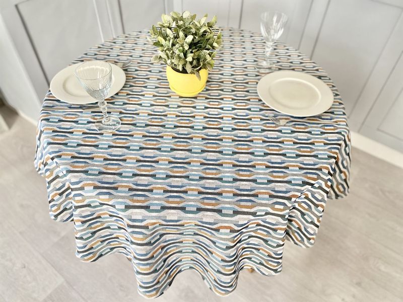 Tapestry tablecloth ZOOM007, Ø140, Round, Everyday, Without lurex, 75% polyester, 22% cotton, 3% acrylic