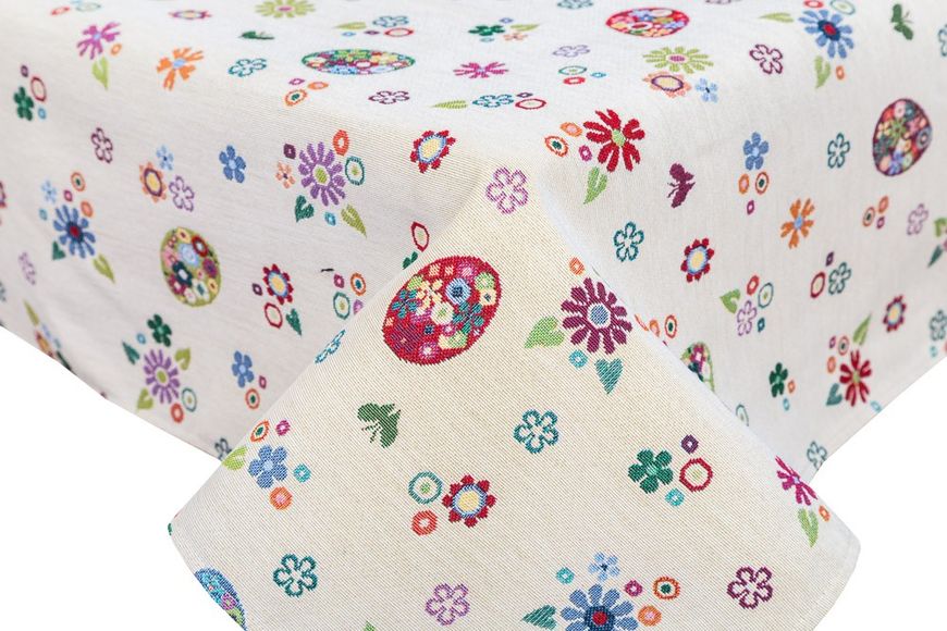 Tapestry tablecloth EDEN274B, 97х100, Square, Easter, Without lurex, 75% polyester, 22% cotton, 3% acrylic